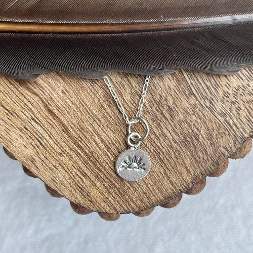 Rustic Recycled Silver Stamped Pendant