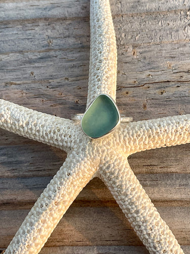 No.9 Sea Glass Capri Ring Size 7