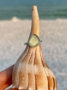 No.9 Sea Glass Capri Ring Size 7