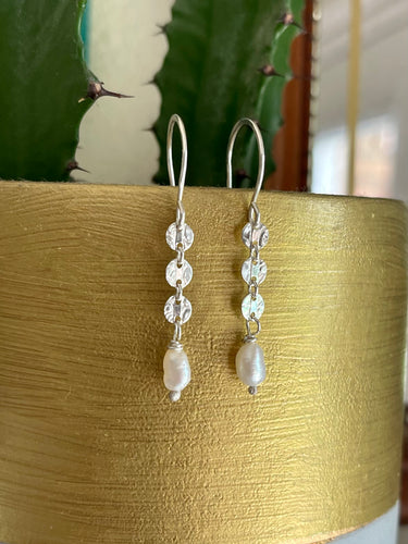 Silver and Pearl Earrings