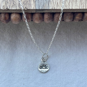 Rustic Recycled Silver Stamped Pendant