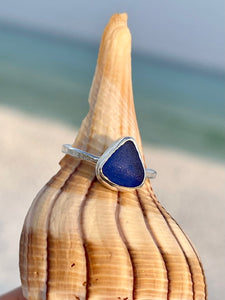 No.7 Sea Glass Capri Ring Size 6