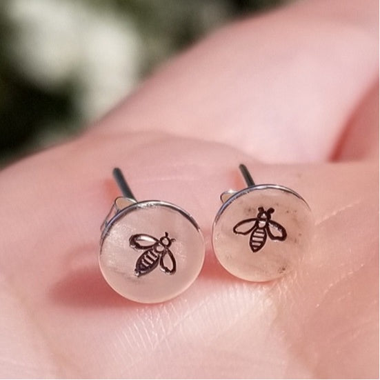Sterling Bee Studs - Changing Tides Jewelry