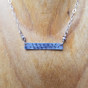 Mermaid Scales - Silver Bar Necklace