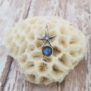 Labradorite and Starfish Pendant