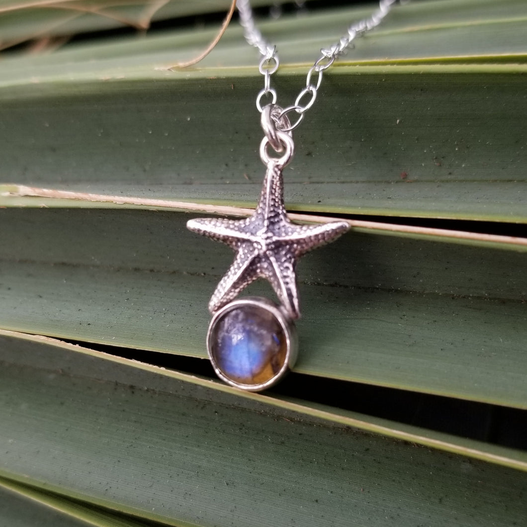 Labradorite and Starfish Pendant