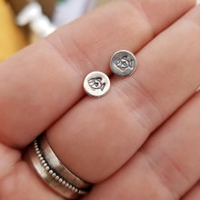 Load image into Gallery viewer, Fish Stud Earrings, Sterling Silver, Hand stamped