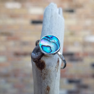 Abalone Stacking Ring, Round