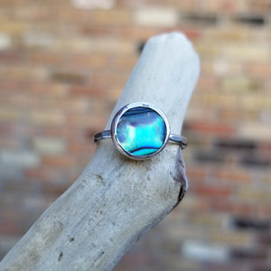 Abalone Stacking Ring, Round