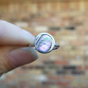 Abalone Stacking Ring, Round