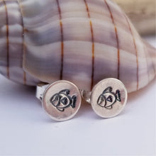 Load image into Gallery viewer, Fish Stud Earrings, Sterling Silver, Hand stamped