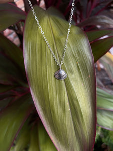Solid sterling clam shell pendant