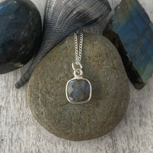 Load image into Gallery viewer, Faceted Labradorite Bezel Wrapped Necklace